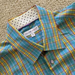 Coton Doux Shirt Mens 16 41 Poster Collage Fitted Cut Long Sleeve Disco Retro